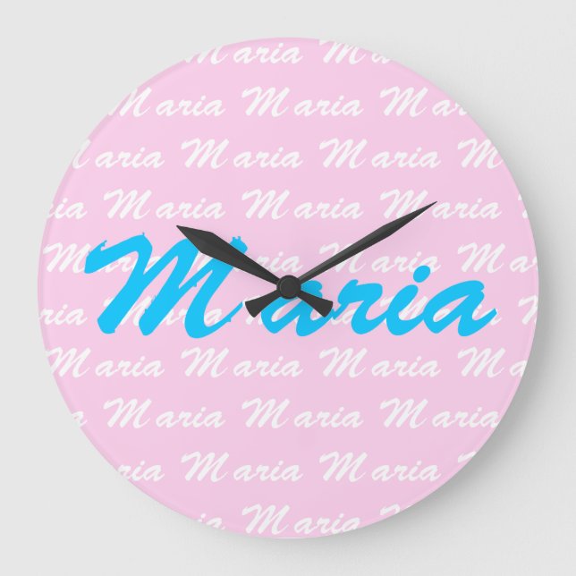 Relógio Grande Padrão de Design do nome da Maria (Frente)