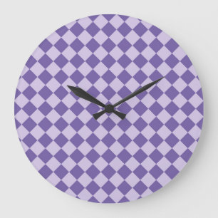 Relógio Grande Padrão de Diamante do Verificador Roxo