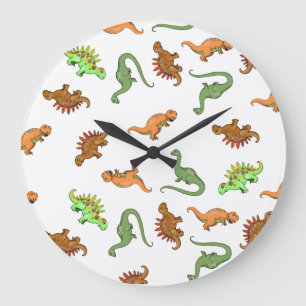 Relógio Grande Padrão de Dinossauro Fofo