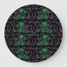 Relógio Grande Padrão de dragão verde bebê