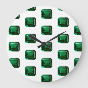 Relógio Grande Padrão de Emerald Gemstone, May Birthstone