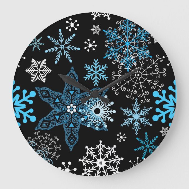 Relógio Grande Padrão de floco de neve	 (Frente)