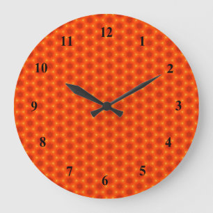 Relógio Grande Padrão de Hexágono do Ouro Orange Honeycomb