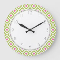 Padrão de Ikat de Diamante Verde e Rosa