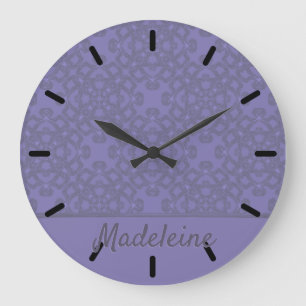 Relógio Grande Padrão de lavanda personalizado