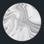 Relógio Grande Padrão de Mármore Branco Elegante moderno<br><div class="desc">Quadro de mármore branco moderno elegante, de tendências, grande relógio</div>