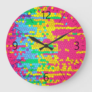 Relógio Grande Padrão de mosaico colorido