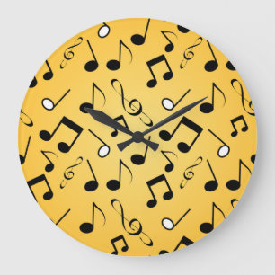 Relógio Grande padrão de notas musicais