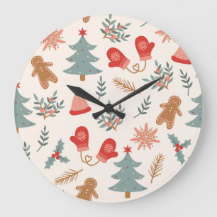 Relógio Grande Padrão de pão de Natal retrógrado.