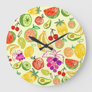 Relógio Grande Padrão de porta de fruta