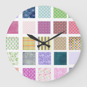 Relógio Grande Padrão de quadrados inclinados do arco-íris