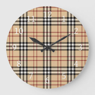 Relógio Grande Padrão de Tartan Escocês