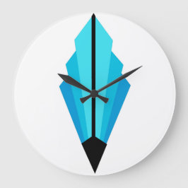 Relógio Grande Padrão de ventilador Art Deco em blues claros