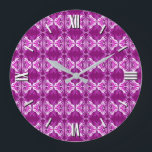 Relógio Grande Padrão de wallpaper Art Deco - roxo profundo e bra<br><div class="desc">Papel de parede / padrão ladrilhado de cor variável,  branco e violeta,  de cor branca,  com fundo roxo profundo sólido / beringelas / beringela</div>
