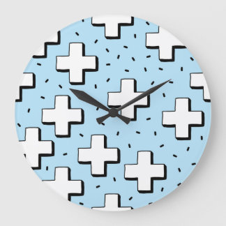 Relógio Grande Padrão desenhado à mão com sinais de mais.