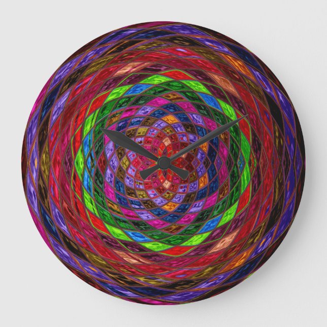 Relógio Grande Padrão do Mosaico do Vidro Astrato Estido (Frente)