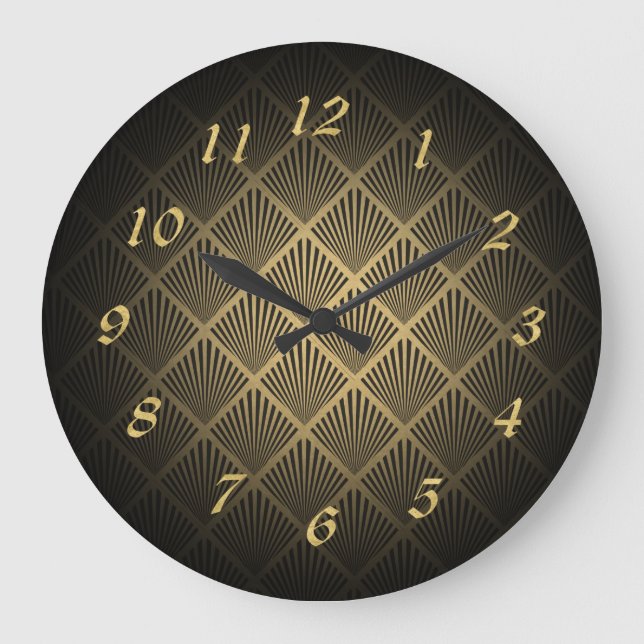 Relógio Grande Padrão do ventilador Art Deco (Frente)