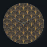 Relógio Grande Padrão dos Círculos Geométricos de Art Deco<br><div class="desc">Vintage Art Deco Padrão Invisível. Decoração geométrica com textura circular. Fundo retrô. Arte Geométrica Deco, um toque da história. Os círculos Art Deco trazem um toque retrô. deco, padrão, fundo, fã, ilustração, floral, nouveau, chinês, sem costura, tecido, decor, retrô, palma, casca, linha, moderna, geométrica, círculo, textura, flor</div>