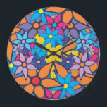 Relógio Grande Padrão Floral Pop Art nº 3<br><div class="desc">O Floral Pattern Pop Art. Design está disponível noutros produtos.</div>