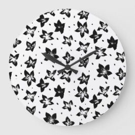 Relógio Grande Padrão Floral Reconstruído - Gótico acromático