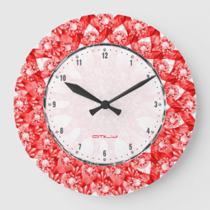 Relógio Grande Padrão Geométrico Impressão de Ouros de Cor Ver