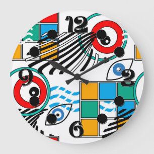Relógio Grande Padrão moderno abstrato criativo multicolorido
