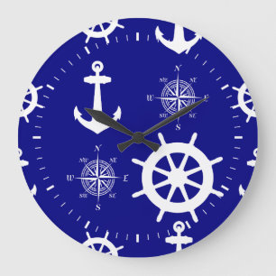 Relógio Grande Padrão Náutico Azul marinho