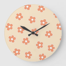 Padrão Preppy Peach White Hippie Flower