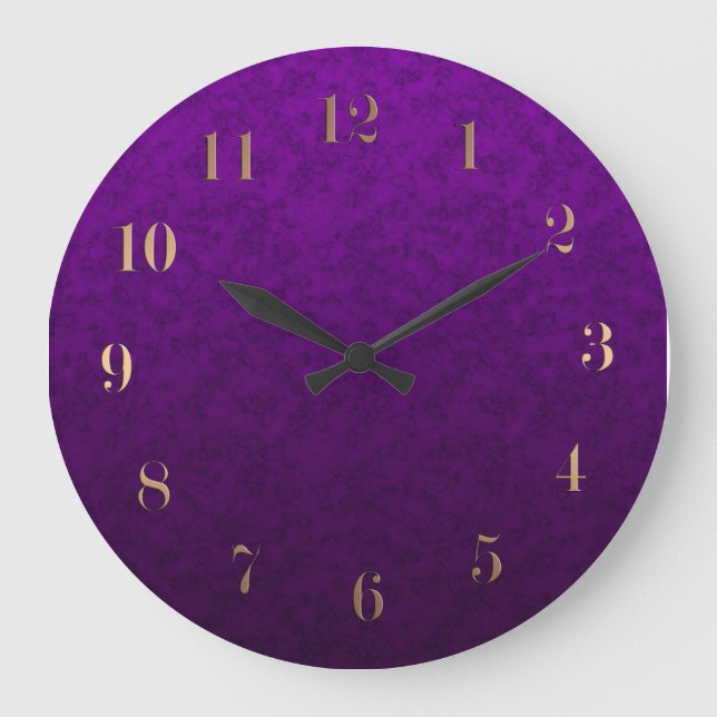 Relógio Grande Padrão roxo mármico (Frente)