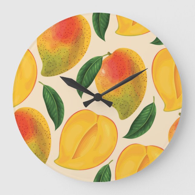 Relógio Grande Padrão sem costura da Fruta de Mango (Frente)