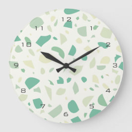 Relógio Grande Padrão verde do terrazzo
