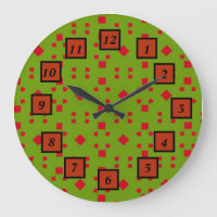 Padrão Vermelho abstrato Verde com Bits e Quadrado