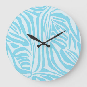 Relógio Grande Padrão Zebra Azul