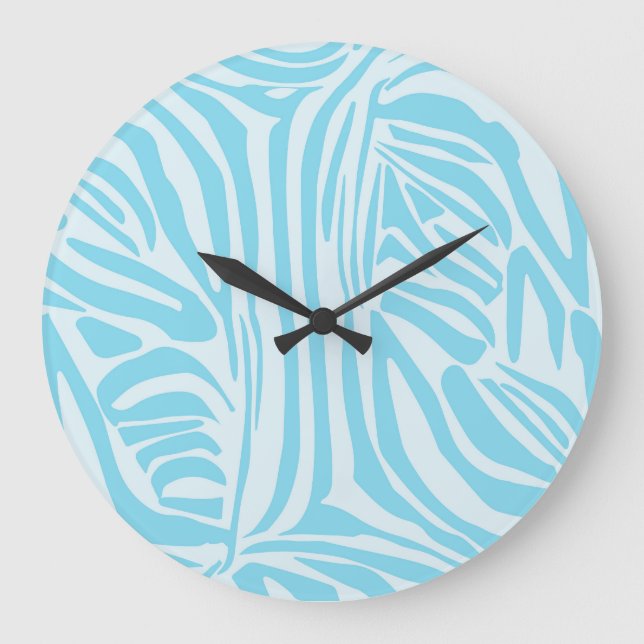 Relógio Grande Padrão Zebra Azul (Frente)