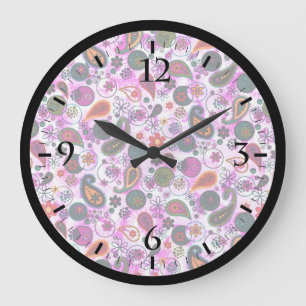 Relógio Grande Padrões elegantes e coloridos