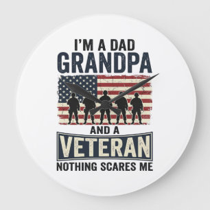 Relógio Grande Pai Avô Veterano Patriótico Camisa Vintage Design