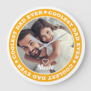 Relógio Grande Pai Mais Legal de Todos Foto Personalizada Moderna