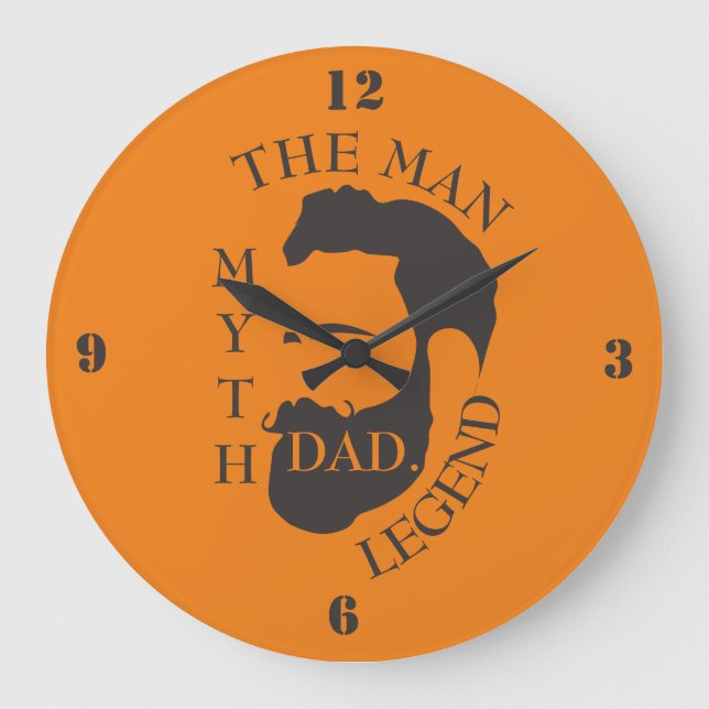 Relógio Grande Pai o homem, o mito, o texto da lenda laranja (Frente)