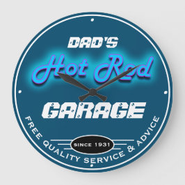 Relógio Grande Pai ou qualquer nome Garage Blue Faux Neon Look