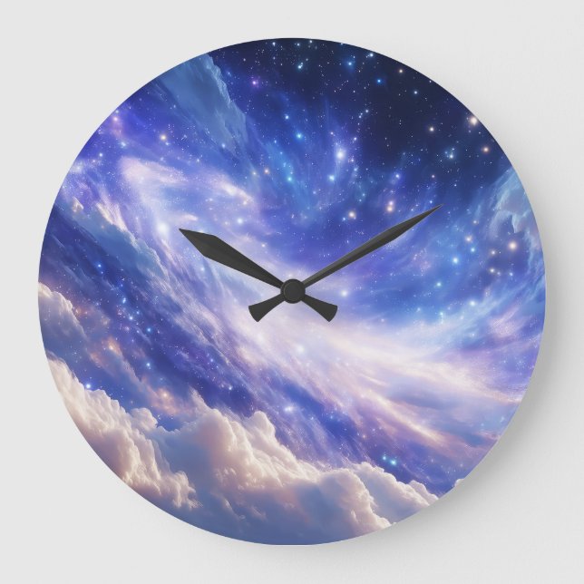 Relógio Grande Paisagem Cósmica: Nebulosa Inundada e Noite Estrel (Frente)