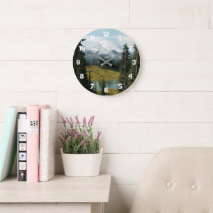Relógio Grande Paisagem do Monte Rainier Cênico