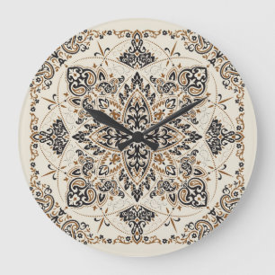 Relógio Grande Paisley Bandana Impressão Design de Seda