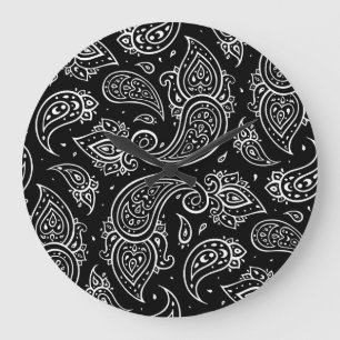 Relógio Grande Paisley elegance: padrão étnico uniforme.