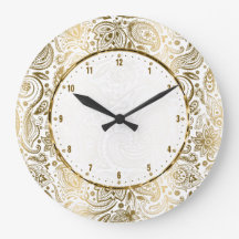 Paisley Floral Branco E ouro