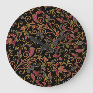Relógio Grande Paisley Vegetable Vintage Blend