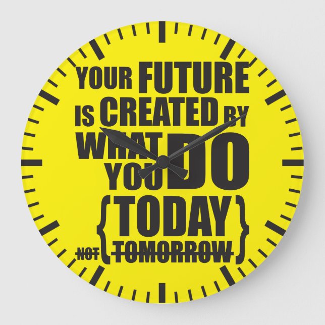 Relógio Grande Palavras Motivacionais (Frente)