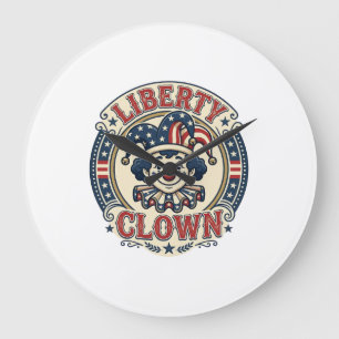 Relógio Grande Palhaço da Liberdade Patriótico Patriótico Clownco