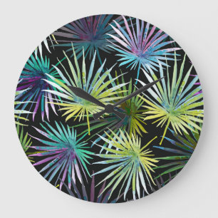 Relógio Grande Palm Exótico Deixa Aquarela