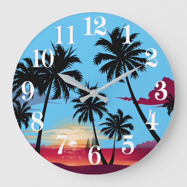 Relógio Grande Palm Tree (Frente)