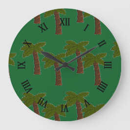 Relógio Grande Palmeiras em verde escuro